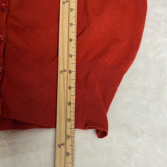 Premise Bold Rust color Women's Cardigan with decorative buttons - Picture 7 of 10
